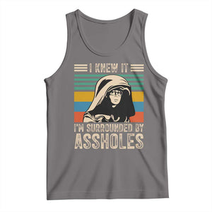 Funny I Knew It Im Surrounded by Axxholes Sci-fi Parody Tank Top Retro Sunset Space Vintage 1980s Movie Quote Inspo Meme TS02 Deep Heather Print Your Wear
