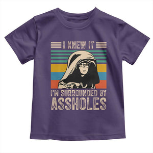 Funny I Knew It Im Surrounded by Axxholes Sci-fi Parody Toddler T Shirt Retro Sunset Space Vintage 1980s Movie Quote Inspo Meme TS02 Purple Print Your Wear