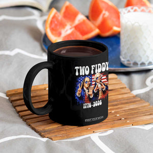 Two Fiddy Founding Fathers 1776 to 2026 Coffee Mug Funny Benjamin Franklin and George Washington American Flag Semiquincentennial