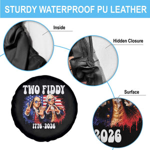 Two Fiddy Founding Fathers 1776 to 2026 Spare Tire Cover Funny Benjamin Franklin and George Washington American Flag Semiquincentennial
