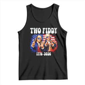 Two Fiddy Founding Fathers 1776 to 2026 Tank Top Funny Benjamin Franklin and George Washington American Flag Semiquincentennial