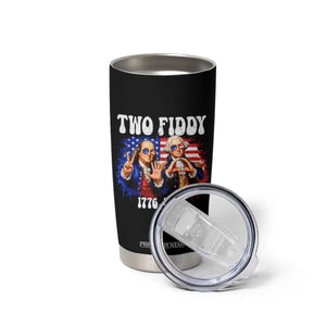 Two Fiddy Founding Fathers 1776 to 2026 Tumbler Cup Funny Benjamin Franklin and George Washington American Flag Semiquincentennial