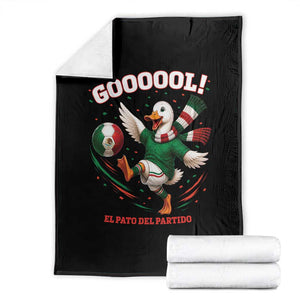 Funny Merlin the Duck Mexico Soccer Supporter Throw Blanket El Pato Del Partido Goooool Football Fans TS02 Black Print Your Wear