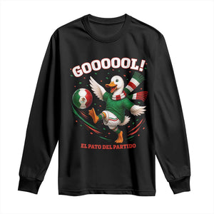Funny Merlin the Duck Mexico Soccer Supporter Long Sleeve Shirt El Pato Del Partido Goooool Football Fans TS02 Black Print Your Wear
