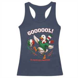 Funny Merlin the Duck Mexico Soccer Supporter Racerback Tank Top El Pato Del Partido Goooool Football Fans TS02 Navy Print Your Wear