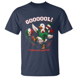 Funny Merlin the Duck Mexico Soccer Supporter T Shirt El Pato Del Partido Goooool Football Fans TS02 Navy Print Your Wear