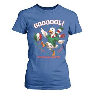 Funny Merlin the Duck Mexico Soccer Supporter T Shirt For Women El Pato Del Partido Goooool Football Fans TS02 Royal Blue Print Your Wear
