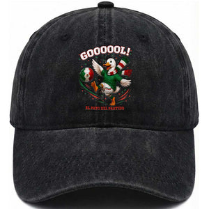 Funny Merlin the Duck Mexico Soccer Supporter Washed Cotton Baseball Cap El Pato Del Partido Goooool Football Fans TS02 Print Your Wear