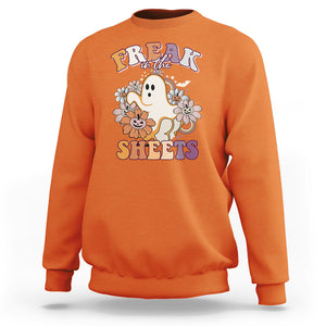 Funny Freak In The Sheet Spooky Boo Sheets Ghost Halloween Sweatshirt TS02 Printyourwear