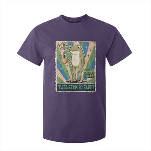 Vintage Frog Drinking Coffee Sarcastic Meme T Shirt For Kid Wish I Lacked Critical Thinking Skills You All Seem So Happy