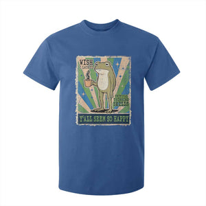 Vintage Frog Drinking Coffee Sarcastic Meme T Shirt For Kid Wish I Lacked Critical Thinking Skills You All Seem So Happy