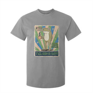 Vintage Frog Drinking Coffee Sarcastic Meme T Shirt For Kid Wish I Lacked Critical Thinking Skills You All Seem So Happy