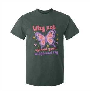 Retro Y2K Groovy Pink Butterfly Inspirational T Shirt For Kid Why Not Spread Your Wings And Fly Female Empowerment