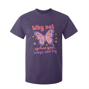 Retro Y2K Groovy Pink Butterfly Inspirational T Shirt For Kid Why Not Spread Your Wings And Fly Female Empowerment