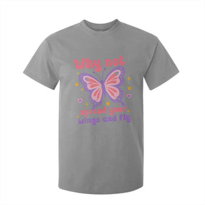 Retro Y2K Groovy Pink Butterfly Inspirational T Shirt For Kid Why Not Spread Your Wings And Fly Female Empowerment
