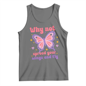 Retro Y2K Groovy Pink Butterfly Inspirational Tank Top Why Not Spread Your Wings And Fly Female Empowerment
