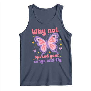 Retro Y2K Groovy Pink Butterfly Inspirational Tank Top Why Not Spread Your Wings And Fly Female Empowerment