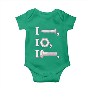 Funny Handyman Mechanic Adult Humor Baby Onesie I Screw I Nut I Bolt Rebus Hardware Innuendo Offensive Joke