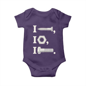 Funny Handyman Mechanic Adult Humor Baby Onesie I Screw I Nut I Bolt Rebus Hardware Innuendo Offensive Joke