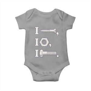 Funny Handyman Mechanic Adult Humor Baby Onesie I Screw I Nut I Bolt Rebus Hardware Innuendo Offensive Joke