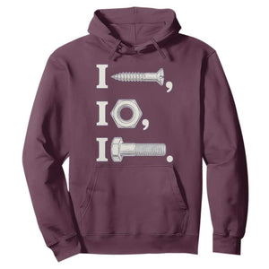 Funny Handyman Mechanic Adult Humor Hoodie I Screw I Nut I Bolt Rebus Hardware Innuendo Offensive Joke