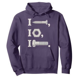 Funny Handyman Mechanic Adult Humor Hoodie I Screw I Nut I Bolt Rebus Hardware Innuendo Offensive Joke