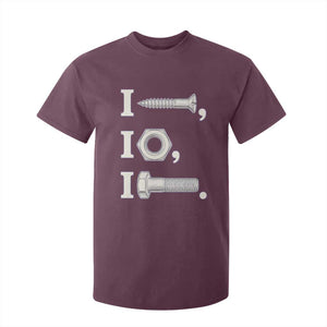 Funny Handyman Mechanic Adult Humor T Shirt For Kid I Screw I Nut I Bolt Rebus Hardware Innuendo Offensive Joke