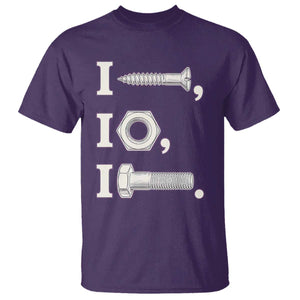 Funny Handyman Mechanic Adult Humor T Shirt I Screw I Nut I Bolt Rebus Hardware Innuendo Offensive Joke