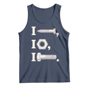 Funny Handyman Mechanic Adult Humor Tank Top I Screw I Nut I Bolt Rebus Hardware Innuendo Offensive Joke
