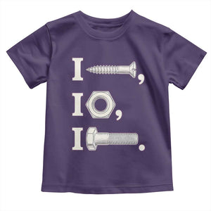 Funny Handyman Mechanic Adult Humor Toddler T Shirt I Screw I Nut I Bolt Rebus Hardware Innuendo Offensive Joke