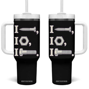 Funny Handyman Mechanic Adult Humor Tumbler With Handle I Screw I Nut I Bolt Rebus Hardware Innuendo Offensive Joke
