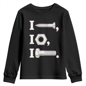 Funny Handyman Mechanic Adult Humor Youth Sweatshirt I Screw I Nut I Bolt Rebus Hardware Innuendo Offensive Joke