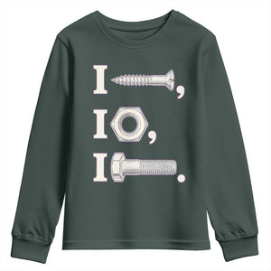 Funny Handyman Mechanic Adult Humor Youth Sweatshirt I Screw I Nut I Bolt Rebus Hardware Innuendo Offensive Joke