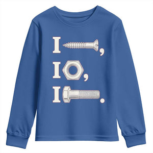 Funny Handyman Mechanic Adult Humor Youth Sweatshirt I Screw I Nut I Bolt Rebus Hardware Innuendo Offensive Joke