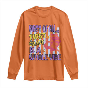 Cute Raccoon 1st Grade Student Teacher Preppy Style Long Sleeve Shirt First of All First Grade Is A Whole Vibe Back To School