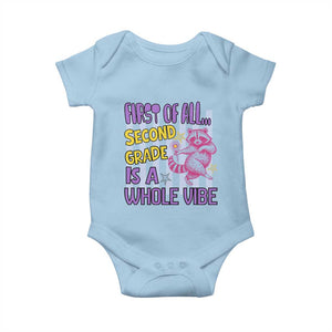 Cute Raccoon 2nd Grade Student Teacher Preppy Style Baby Onesie First of All Second Grade Is A Whole Vibe Back To School