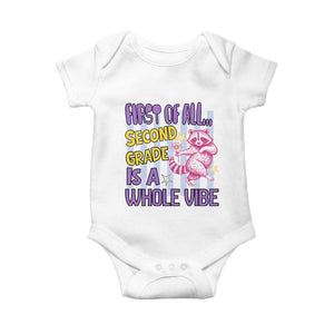 Cute Raccoon 2nd Grade Student Teacher Preppy Style Baby Onesie First of All Second Grade Is A Whole Vibe Back To School