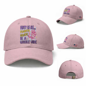 Cute Raccoon 4th Grade Student Teacher Preppy Style Baseball Cap First of All Fourth Grade Is A Whole Vibe Back To School