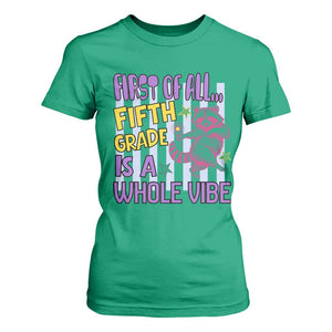 Cute Raccoon 5th Grade Student Teacher Preppy Style T Shirt For Women First of All Fifth Grade Is A Whole Vibe Back To School
