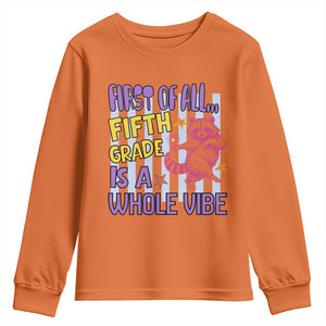 Cute Raccoon 5th Grade Student Teacher Preppy Style Youth Sweatshirt First of All Fifth Grade Is A Whole Vibe Back To School