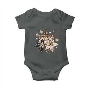Second Grade Leopard Checkered Star Coquette Baby Onesie Cute 2nd Grade Girl Back to School Gift