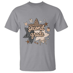 Second Grade Leopard Checkered Star Coquette T Shirt Cute 2nd Grade Girl Back to School Gift