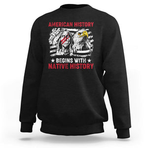 Native American Sweatshirt American History Native History US Flag TS02 Black Printyourwear