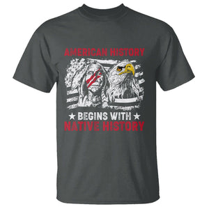 Native American T Shirt American History Native History US Flag TS02 Dark Heather Printyourwear