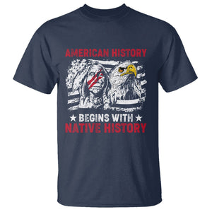 Native American T Shirt American History Native History US Flag TS02 Navy Printyourwear