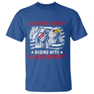 Native American T Shirt American History Native History US Flag TS02 Royal Blue Printyourwear