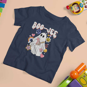 Ghost Halloween Costume T Shirt For Kid Spooky Season Hippie Boujee Boo-Jee TS02 Navy Print Your Wear
