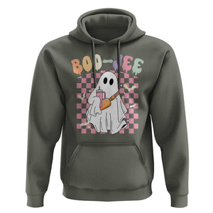 Ghost Halloween Costume Hoodie Spooky Season Cute Boujee Boo-Jee TS02 Military Green Print Your Wear