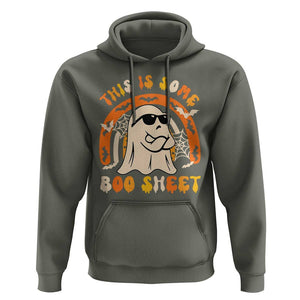 Ghost Halloween Costume Hoodie Funny This is Some Boo Sheet TS02 Military Green Print Your Wear
