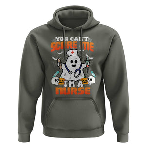 Halloween Nurse Hoodie You Can't Scare Me I'm A Nurse RN Boo Sheet Ghost TS02 Military Green Print Your Wear